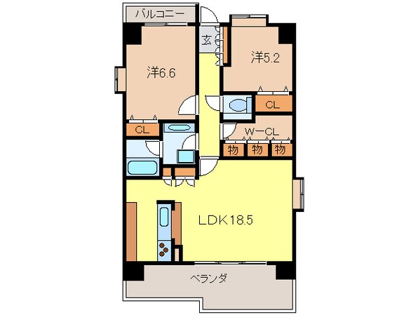 ルネ苦楽園(301)の物件間取画像